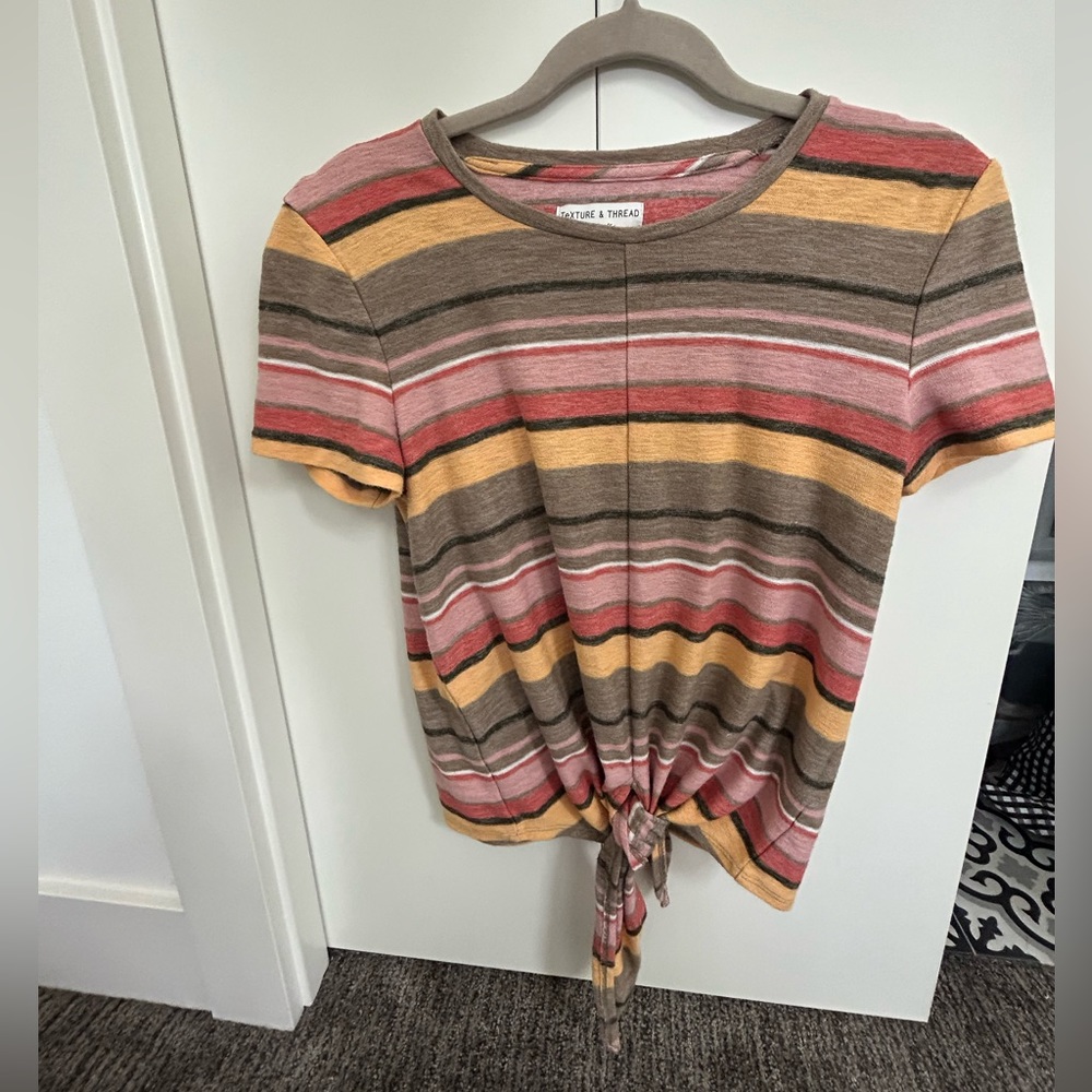 Madewell texture and thread tie top, multi color